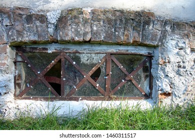 Broken Window In An Abandoned Fortress                       