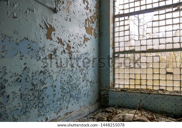 Broken Window Abandoned Sports Hall Left Stock Photo Edit Now 1448255078