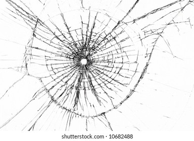 Broken window, background of cracked glass