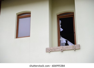 Broken Window In The House