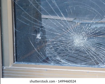 Broken Window Pane After Vandalism