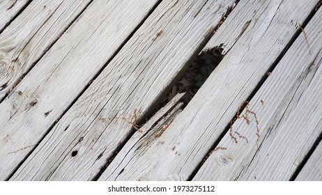 Broken Wood Board Broken Hole Damage Deck Home Repairs Carpentry