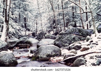 Brokenback Run In Winter, Shenandoah National Park, Virginia, USA