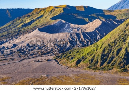 The Bromo, or Mount Bromo, is an active somma volcano, a Hindu pilgrimage site, and part of the Tengger mountains, in East Java, Indonesia.