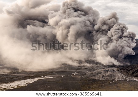 The Bromo volcano eruption, Java, Indonesia