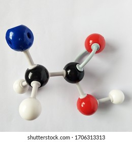 Bromoacetic acid molecular structure isolated on white background. Chemical formula is C2H3O2Br1.