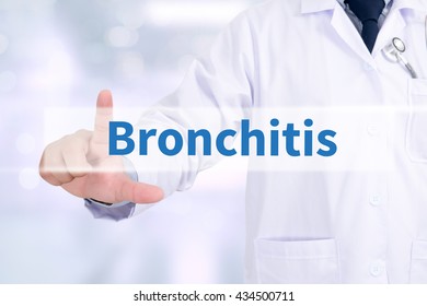 Bronchitis Medicine Doctor Working Computer Interface Stock Photo (edit 