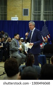 Bronx, New York - 29/1/2029: Mayor DeBlasio, CM King and Councilor Carranza meet with parents at school district 11, in an effort to improve communication with public schools families. 