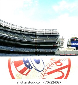 BRONX, NEW YORK - AUG 6 2011: Image From Inside And Empty Yankee Stadium Taken From The Baseball Dugout