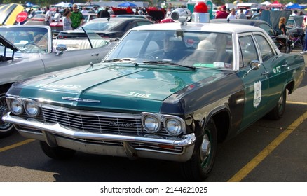 Bronx, New York - October 4, 2009 - A 1960s New York City Police Car At The Orchard Beach Car Show.