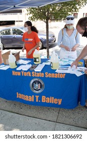 Bronx, New York/ US-07/27/2020:Mask And Hand Sanitizer Giveaway With Senator Jamaal T. Bailey,
 Assemblyman Jefferey Dinowitz & Council Member Andrew Cohen 