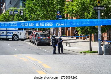 Bronx, New York/USA May 16, 2020 NYPD Bomb Squad Investigates A Suspicious Device. 