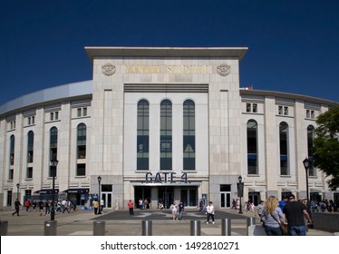 BRONX, NEW YORK/USA - May 19, 2019: Exterior Of Yankee Stadium Before Game On A Clear Day. 