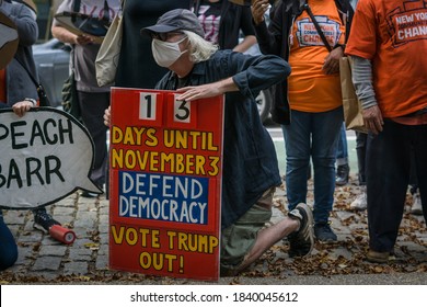 Bronx, New York/USA October 24, 2020. Long Lines In The Bronx Election Polls As Early Voting Begins In New York City. 