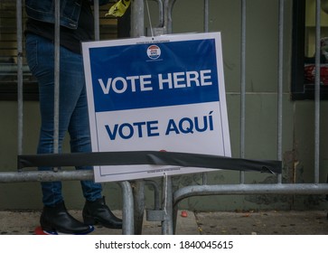 Bronx, New York/USA October 24, 2020. Long Lines In The Bronx Election Polls As Early Voting Begins In New York City. 