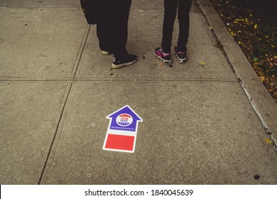 Bronx, New York/USA October 24, 2020. Long Lines In The Bronx Election Polls As Early Voting Begins In New York City. 