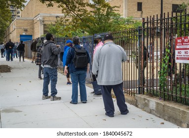 Bronx, New York/USA October 24, 2020. Long Lines In The Bronx Election Polls As Early Voting Begins In New York City. 