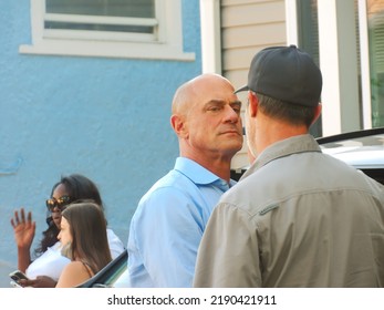 Bronx, NY - August 15, 2022: Christopher Meloni On The Set Of Law And Order Organized Crime