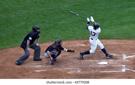 BRONX, NY - JUNE 13: Alex Rodriguez Hits His 562nd Career Home Run Vs. The NY Mets On June 13, 2009 In Bronx, NY. Mets Won The Game 6-2 And The Yankees Became World Series Champions.