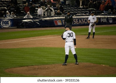 BRONX, NY - OCTOBER 17: David Robertson On The Mound For  The Yankees, The Winner In Relief In The ALSC At Yankee Stadium On October 17, 2009 In The Bronx.