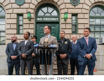 Bronx, NY USA April 9, 2022. Police Commissioner And Executives Briefs The Media About A 17 Year Old Male Who Was Arrested Responsible For The Fatal Shooting Of A 16 Year Girl In The Bronx.  