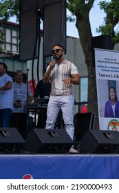 Bronx, NY USA August 13, 2022 NY Assembly Member Kenny Burgos At The Morrison Ave Street Festival In The Bronx. 