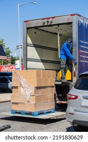 Bronx, NY USA August 19, 2022. Catholic Charities Held A Popup Food Pantry For Members Of The Community At St. Benedict's Church In The Bronx.  