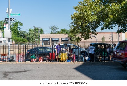 Bronx, NY USA August 19, 2022. Catholic Charities Held A Popup Food Pantry For Members Of The Community At St. Benedict's Church In The Bronx.  