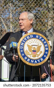 Bronx, NY USA November 9, 2021 Senator Schumer And Other Elected Officials Announce Plans To Make The Cross Bronx Expressway Enviromentally Safer For Bronx Communities. 