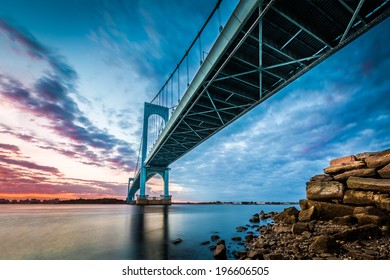 Bronx Whitestone Bridge At Sunset