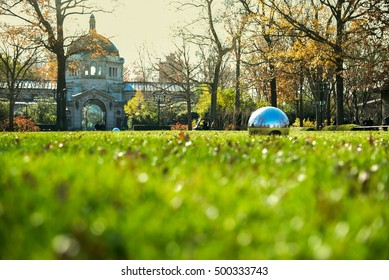 Bronx,New York City: November 25, 2015:A Selected Focused Shot On The Orb In Vintage Style Of The Landmark Zoo Center Building Formerly Known As The Elephant House At Bronx Zoo In New York City.