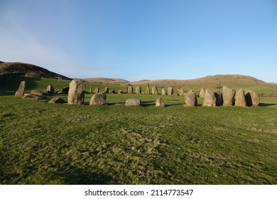 The Bronze Age Swinside Stone Circle Near The Village Of Millom In Cumbria, England.