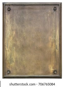Bronze blank plaque isolated on white