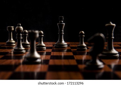 Bronze Chess Set On Black Background Stock Photo 172113296 | Shutterstock