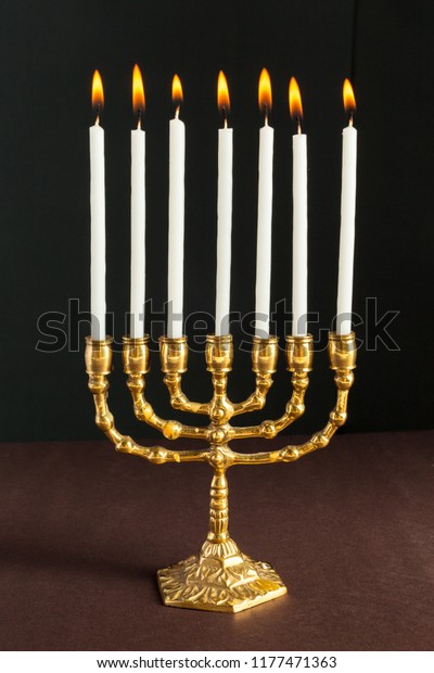 Star Of David Hanukkah Menorah Stock Photo 119287345