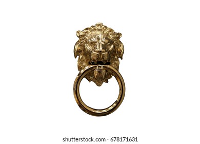 Bronze lion door knocker