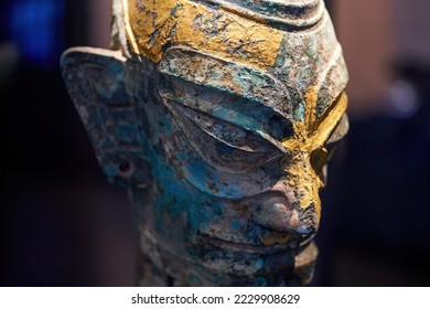 Bronze Mask Relics of Ancient Chinese Bashu and Sichuan Culture Sanxingdui