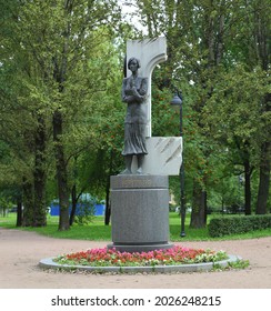 Bronze Monument To The Soviet Poet Olga Bergholz, Palevsky Garden, St. Petersburg, Russia, August 2021