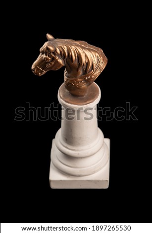 bronze muzzle horse, gypsum sculpture plaster column 
