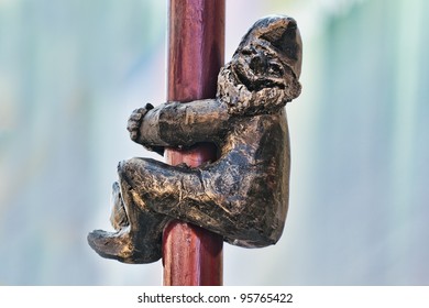 Bronze Sculpture  In Wroclaw Of Fairy-tale Gnome