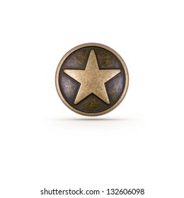 Bronze Star Symbol On Isolated Background