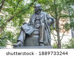 bronze statue of Horace Greeley at City Hall Park Manhattan New York City