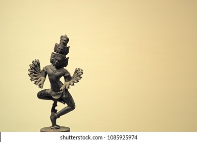 Bronze statue image of Hevajra, Hindu god, Ancient Khmer art style, 13th century Thailand