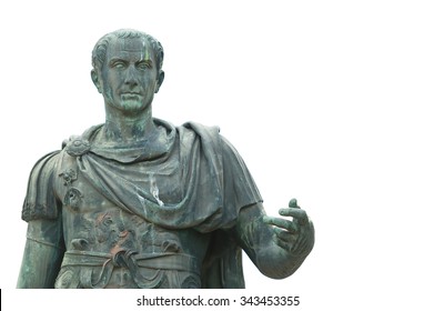 Bronze Statue Near The Roman Forum Emperor Julius Caesar