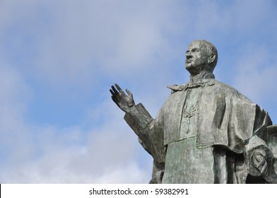 Bronze Statue Of Pope John Paul VI In Leiria, Portugal