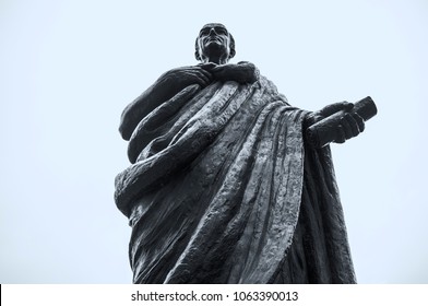 Bronze Statue Of Seneca The Younger, Roman Stoic Philosopher. Cordoba, Spain