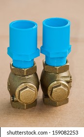 Bronze Swing Check Valve And Pvc Pipe Connection.