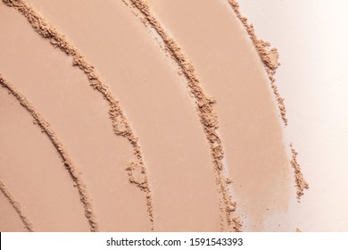 Bronzer Or Blusher And Compact Powder  Brown Nude Smudge White Isolated Background