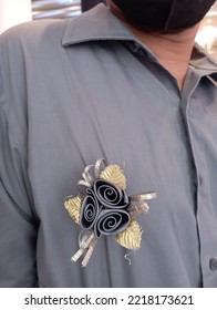 Brooch Flower On A Shirt