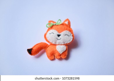 Brooch Fox From Felt